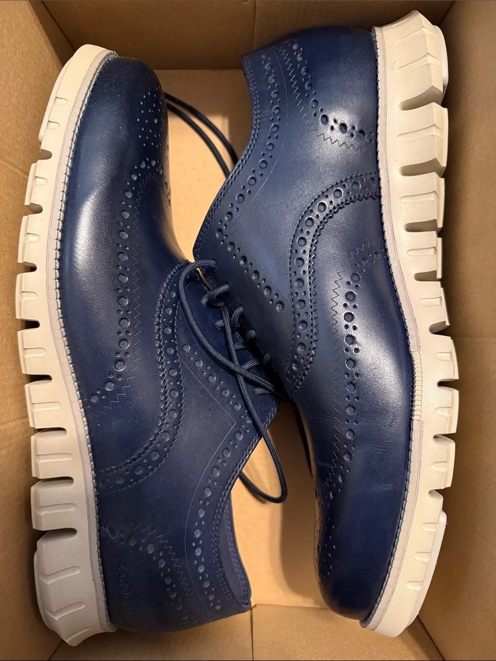 Cole Haan Navy Blue Wingtip Sneakers with Paloma Soles